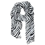Kobwa(TM) Chiffon Zebra Strips Striped Women Shawl Scarves Wrap With Kobwa's Keyring