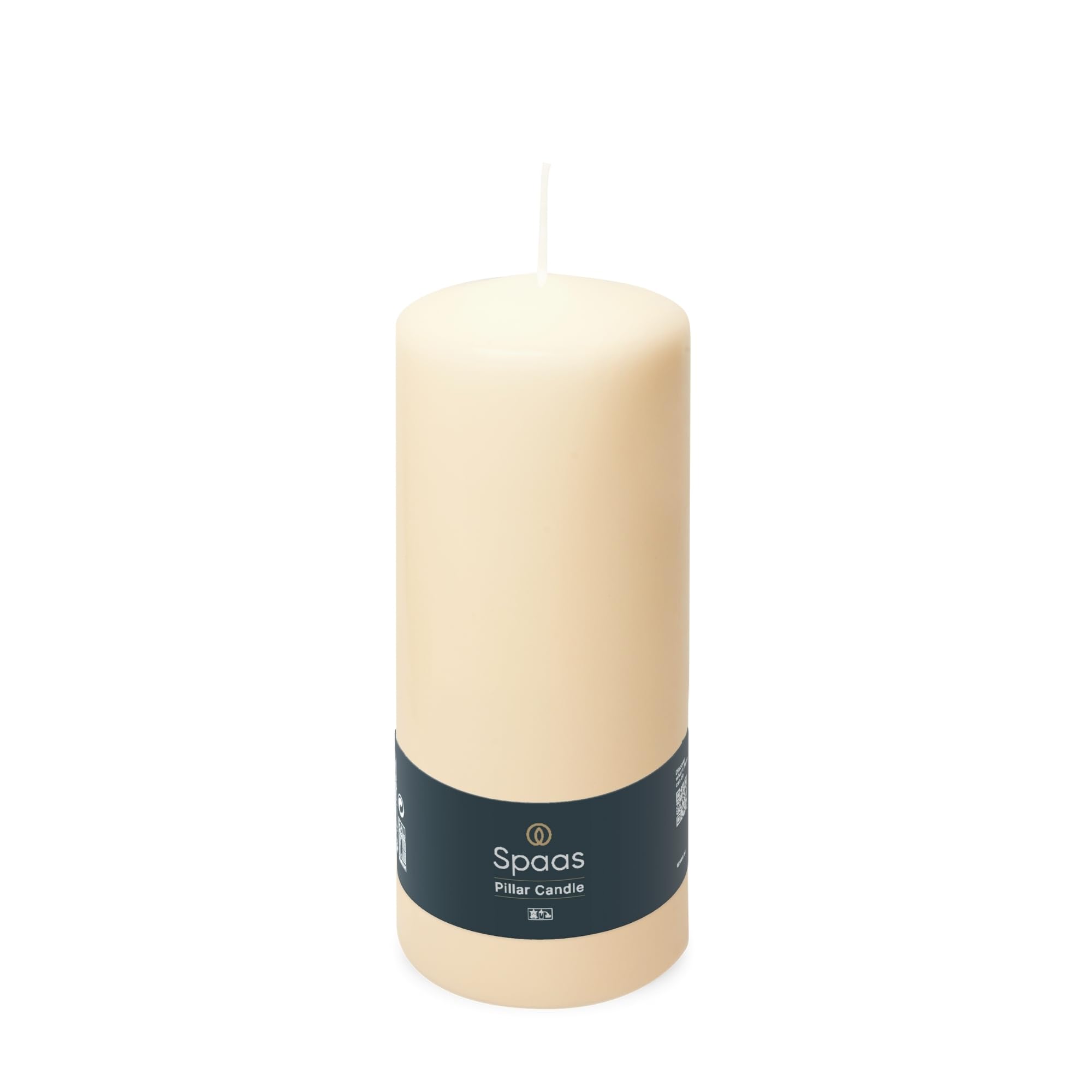 Ivyline S0073201037 Spaas Unscented Pillar Candle, ± 90 Hours, Ivory, 78mm Diameter, 200mm Height