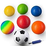 Aitken Enterprises Playground Balls 8.5 inch Set of 6 Kids + Soccer Ball