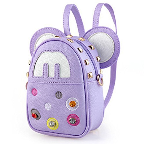 Kids Cute Mini Backpack Little Girls Crossbody Bag Shoulder Purse (S, Purple)