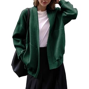 Pinclodly Oversized Womens Athletic Sweatshirt Pockets Open Front Jacket | Oversized Bomber Jackets Womens Athletic Sweatshir