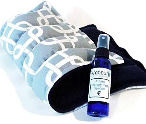 Large Microwave Heat Pack, Unscented Flax Rice Heating Pad with Scented Herbal Aromatherapy Spritzer