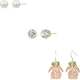 Madison Tyler 3 Pairs Easter Earring Set | Cute Bunny Dangle Earrings | Pearl Stud Earrings | Easter Carrot Bird Heart Earrings | Rabbit Earrings for Women | Holiday Earrings for Women Jewelry Gift