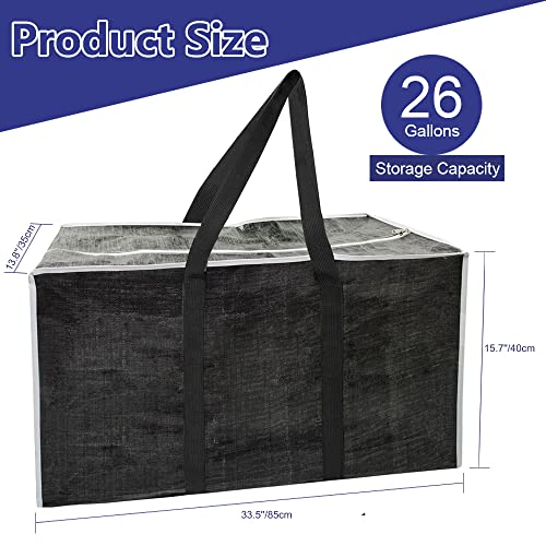 ORACHA Large Storage Bags-119L 26gallons, Heavy Duty Moving Bags w/ Backpack Straps, Handle-Max Load: 65lbs, Waterproof Storage Bag for Traveling, Under Bed and Christmas Decorations Storage, 1 Pack
