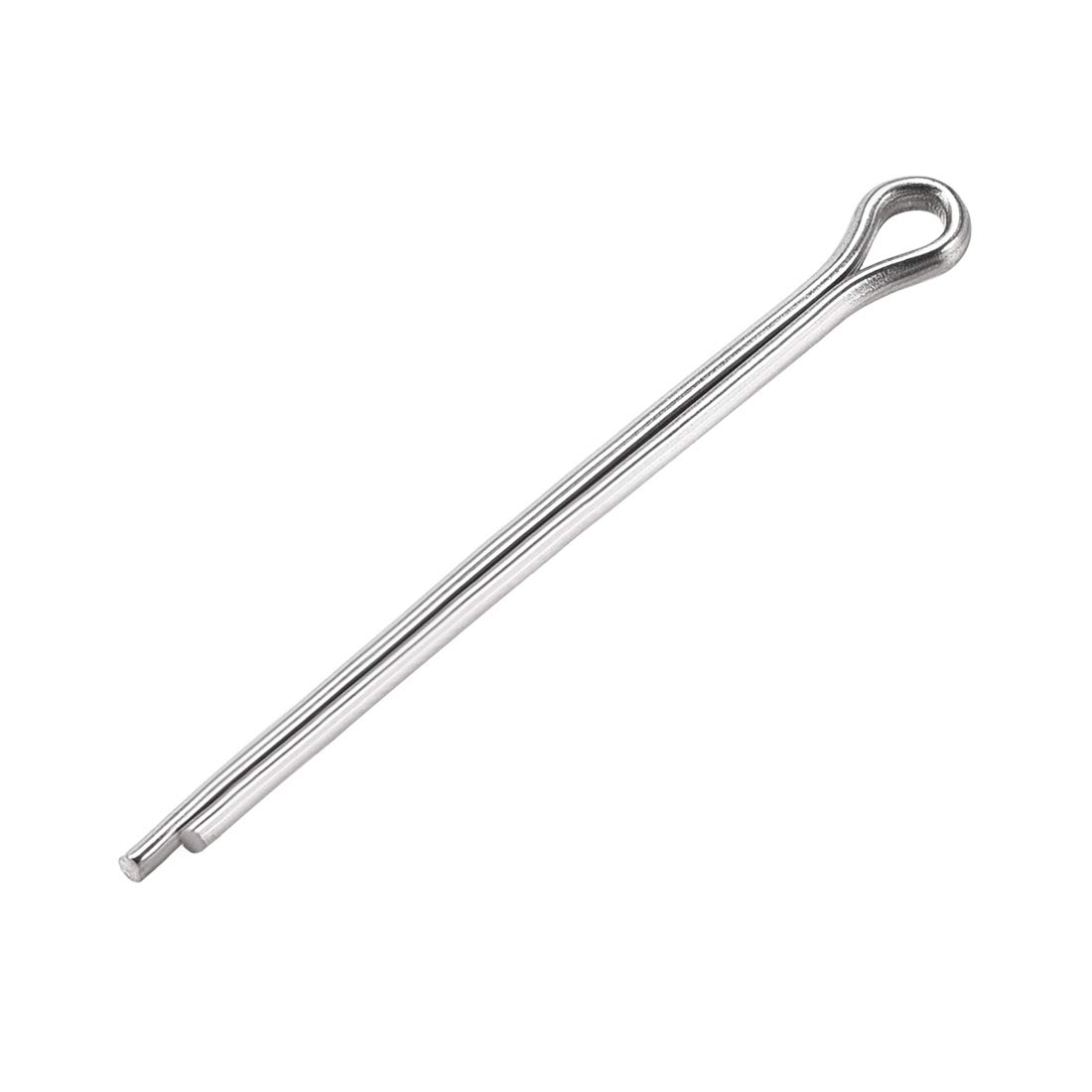 sourcing map Split Cotter Pin - 2mm x 30mm 304 Stainless Steel 2-Prongs Silver Tone Fastener Clip Key 60Pcs