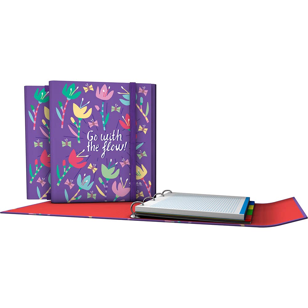 Grafoplás 88212634 Folder with Rings, A4, Flap and Elastic Closure, Includes Refills and Dividers, Carpeplus Elena Corredoira, Flow