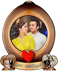 Shri Kanth Art Customized Collage Wooden Photo Frame Gift for Couples, Anniversary, Birthday, Valentines Day, Husband, Wife, Boyfriend, Girlfriend, Friends, Parents (Oval Photo Frame(10 * 8))
