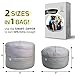 2-Sizes In-1 XXL Expandable Child’s Stuffed Animal Storage Bean Bag Chair: Smart Wallaby Zippered Pouf for Soft Toys, Clothes, Blankets, Etc in 4 Stylish Designs