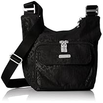 Baggallini Criss Cross Travel Crossbody Bag, Black cheeta