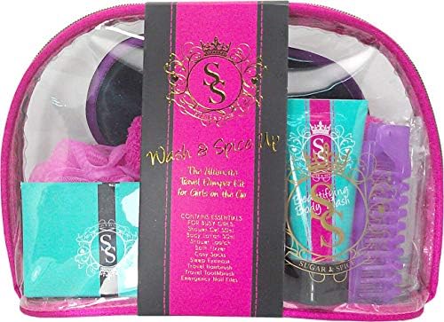 Sugar & Spice TRAVEL PAMPER SET For Her Women Girls Beauty Hamper Pamper FIZZER, BODY WASH, LOTION - Xmas Gift