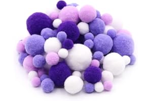 GUAFEIH 120pcs Assorted Sizes & Colors Craft Pom Poms Balls for Hobby Supplies and DIY Creative Crafts Party Decorations (02)