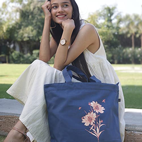 Eco Right Large Canvas Tote Bag for Women, Tote Handbags for Women with Zipper & Inner Pocket for College, Shopping, Office 1
