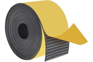 DOBTIM Self Adhesive Rubber Strips 1/16 (.062)" Thick X 2" Wide X 10'Long, Solid Neoprene Rubber Roll with Stick Backing,Perfect for Pads, Gasket, DIY Projects
