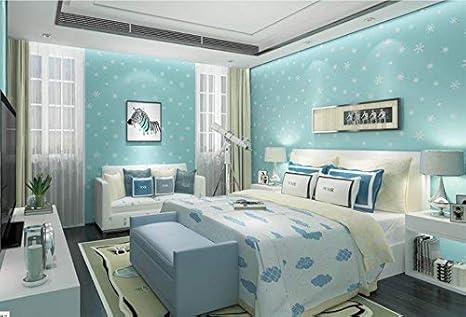 Amazon Co Jp 青い雪の子供たちの部屋の自己接着不織布壁紙寝室