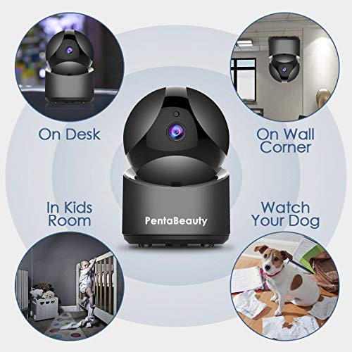 SportMonster HD Security Camera, Wireless Home Security Surveillance WiFi Camera with Motion Detection, Pan/Tilt, Night Vision and Two Way Audio, Baby/Pet Monitor and Nanny Cam, Updated-Black