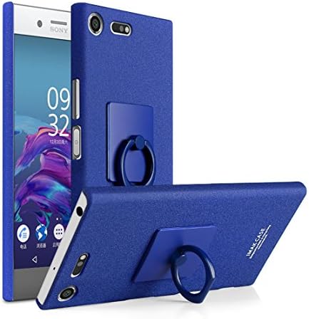 Sony Xperia XZ Premium phone Case,JIUSHIWO [IMAK Series] Cowboy Hard PC Matte Stand Back Cover Case Protective Shield + Ring Holder for Sony Xperia XZ Premium Blue