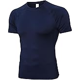 WRAGCFM Men's Compression Shirts Short Sleeve Athletic Tops Cool Dry Running Undershirts Base Layer Sports Gym T-Shirt