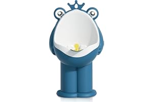 CHUSSAANJ Frog Pee Training,Standing Potty Training Urinal for Boys Toilet with Funny Aiming Target - DEEP Blue