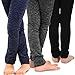 TeeHee Socks Little Girls Fleece Leggings 3 Pairs Heathered Grey Black Navy Blue Comfy Footless Tights (6-8 Years, Grey_Navy_Black)