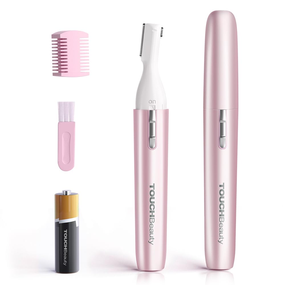 TOUCHBeauty Electric Eyebrow Trimmer, Eyebrow Hair Remover, Painless Facial Hair Trimmer for Women, Portable Ladies Shaver AG-1658 (Pink)