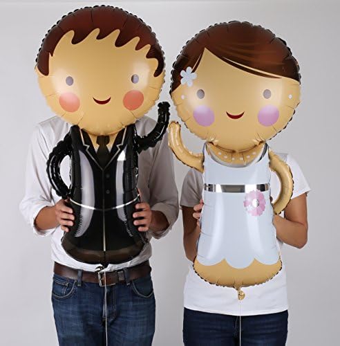 43" Bride &amp; Groom Wedding Balloon Pair