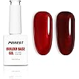 FANNEST 8 - in - 1 Cherry Red Rubber Base Builder Gel Set for Nails, 2 Pcs 15 ml Kit, with Self - leveling, Strengthening, Sculpting, Extension and Repair Functions