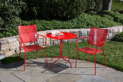 Martini Round Bistro Set, Cherry Pie Finish, 27.5-Inch