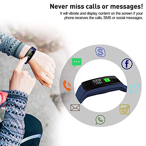 Blood Pressure Watch Fitness Tracker RIVERSONG Waterproof Color Screen Sport Smart Bracelet Band Activity Monitor with Heart Rate Calories Pedometer Sleeping Tracking Call/SMS Reminder for Smartphones - Thumbnail 3