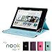 GMYLE(R) Aqua Blue 360 Degree Rotating PU leather Folio Stand Case Cover for Nook HD+ Plus 9 inches Barnes & Noble e-book Reader Tablet (Multi Angle- Vertical/Horizontal and Wake up Sleep Function)