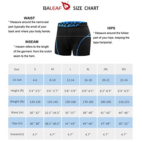 BALEAF Men's Padded Bike Shorts Cycling Underwear 3D Padding Mountain
