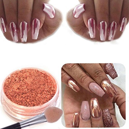 OksaleÂ® Women DIY Mirror Powder Effect Chrome Nails Pigment Gel Polish (Rose Gold)