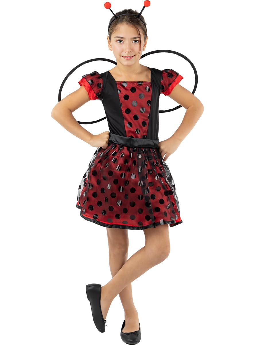 Funidelia | Ladybug Costumes for girl Animals, Insects, Ladybug - Costumes for kids, accessory fancy dress & props for Halloween, carnival & parties - Size 3-4 years - Red