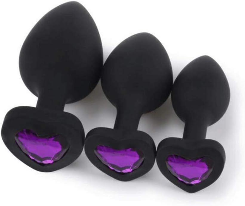 LLFX 3PCS Buttplug Expander for Couples Massage Silicone Soft Fit Skin Personal Massage Toy Jeans,Sunglasses (Color : Purple)