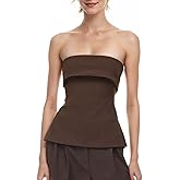 Backless Tube Top Strapless Shirts for Women Cute Going Out Tops Sexy Bandeau Off Shoulde Summer Trendy