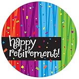 Creative Converting Milestone Celebrations Round Dessert Plates, 8-Count, Happy Retirement