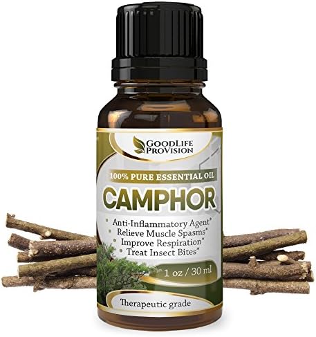 Camphor Oil - 100% Pure &amp; Natural, Undiluted and Unfiltered, GMO Free, Premium Quality 1Oz / Relieve Muscle Pain, Treat Insect Bites, Reduce excessive Hair Oiliness, Alleviate Stress &amp; Depression