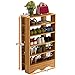 soges Shoe Racks Solid Wood Shoe Storage Shelf Organizer 5 Tiers Teak, L15-HFY