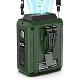 CAZOKASI Wearable Waist Clip Fan with Lighting Desktop Stand 16000rpm Runtime upto 20 hours (5000mAh / Green)