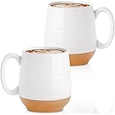 HASENSE Coffee Mugs Set of 2, Ceramic Coffee Cup for Men and Women, 20 oz White Mugs with Handle for Latte, Tea, Cocoa, Dishwasher and Microwave Safe