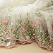 Lace Fabric Organza Pink Flower Embroidery Wedding Fabric 51
