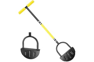 HUATOL Half Moon Edger Lawn Tool, Manual Grass Edger Tool Long Handle 42 inch,Manual Lawn Edger for Grass, Borders Sidewalks, Driveways, Gardens, Made of Stainless Steel with T-Grip Handle.
