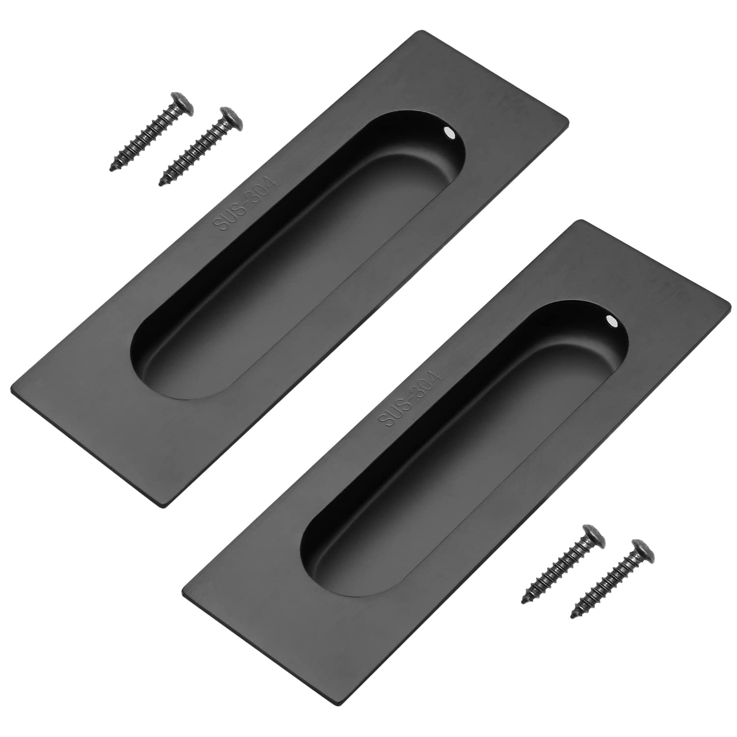 POXIAOER 2 Pack Sliding Door Handle,4.7in Stainless Steel Recessed Door Handles Cabinet Drawer Knob Sliding Door Pull Handles for Kitchen Cupboard Dresser