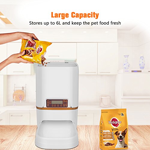 Homdox Automatic Pet Feeder Food Dispenser 4 Meal For Cat Dog