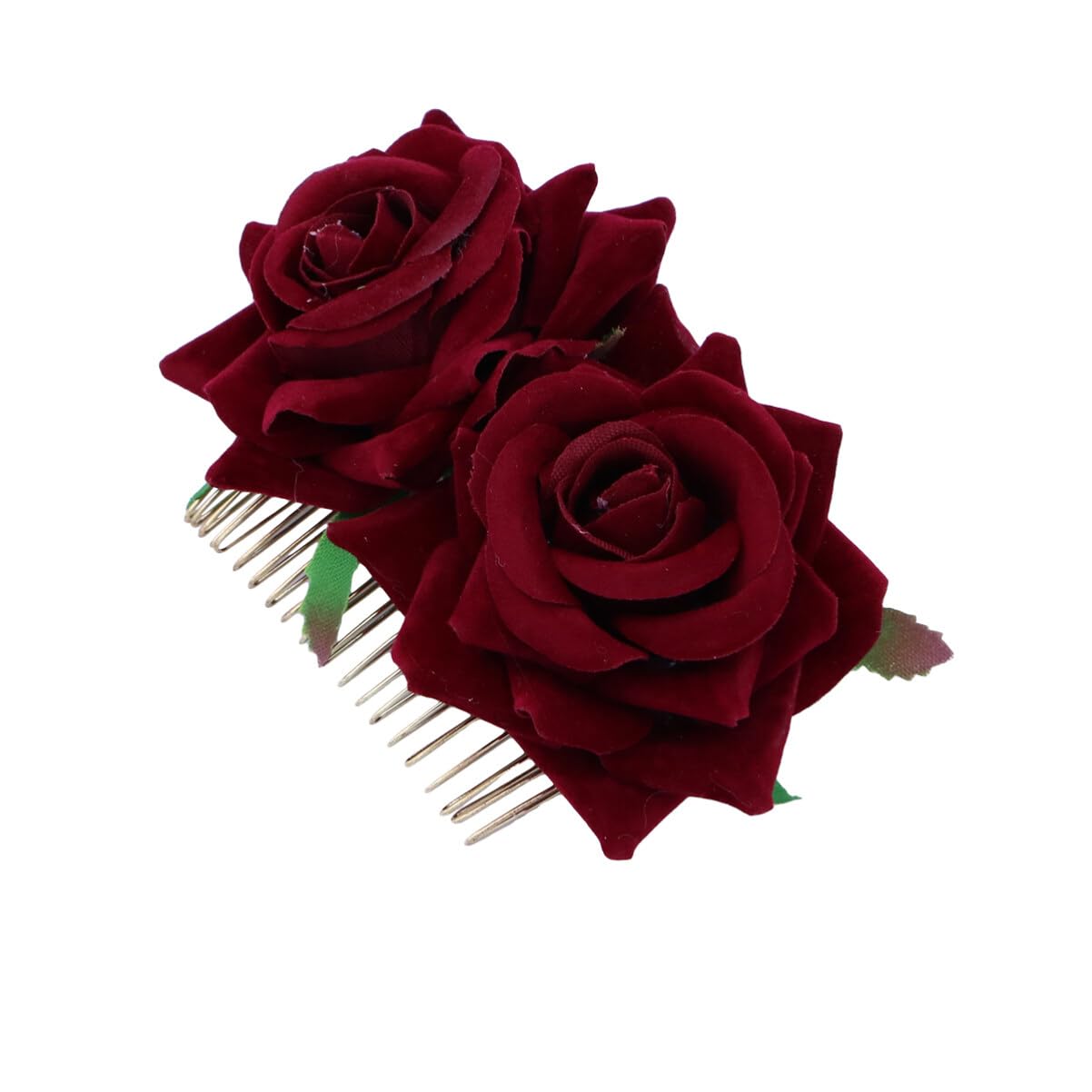 FRCOLOR Red Rose Decorative Hair Comb Flower Accessories Bridal Hair Pieces Floral Side Comb Rose Wreath Wedding Headgear