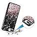 Caka iPhone 8 Plus Case, iPhone 6 Plus 6S Plus 7 Plus Glitter Case for Women Girls Bling Flowing Liquid Sparkle TPU Black Case for iPhone 6 Plus 6S Plus 7 Plus 8 Plus (Rose Gold)