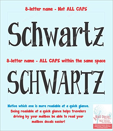 Personalized Mailbox Decal Stickers, Vinyl Letters, Set of 2 Name, House Number and Street Name, (Basic (12x6)) - Thumbnail 4