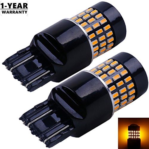 Cargo LED Extremely Super Bright 7440 7441 7443 7444 992 W21W LED Light Replacement Bulbs,78X3014SMD 12v-24v Amber Yellow (Pack of 2)