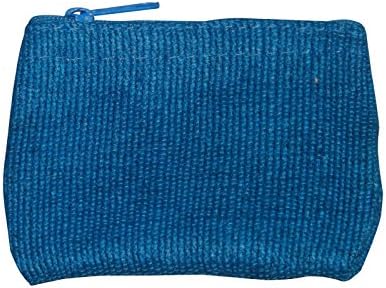 Handmade Teal Abaca Flat Coin Purse (2 pack)