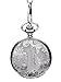 Mudder Silver Quartz Pocket Watch Stainless Steel Pocket Watch with Chain