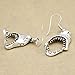RechicGu Vintage Silver Shark Hinged Moveable Tooth Jaws Skull Hell Demon Mouth Dangle Earrings Fancy Dress